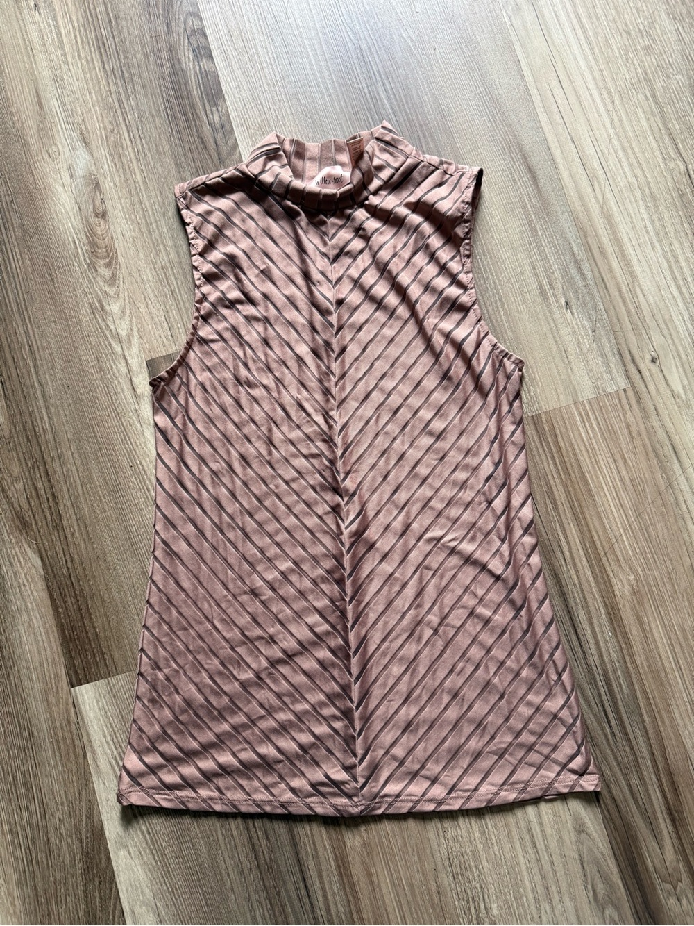 Mock Neck Sleeveless Tank in Dusty Rose